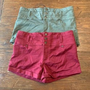 Two Mossimo High Rise Shorts